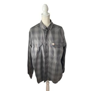 Carhartt Men’s Relaxed Fit Plaid Button-Down Shirt